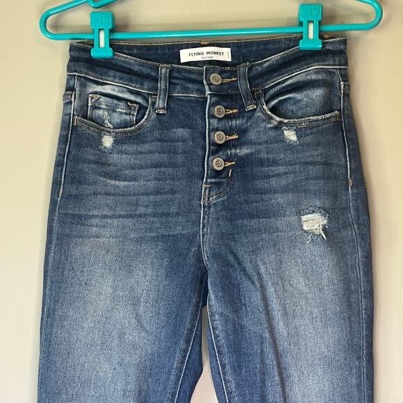 Flying Monkey Medium Wash Distressed Jean Jegging Size 25 - Picture 6 of 12